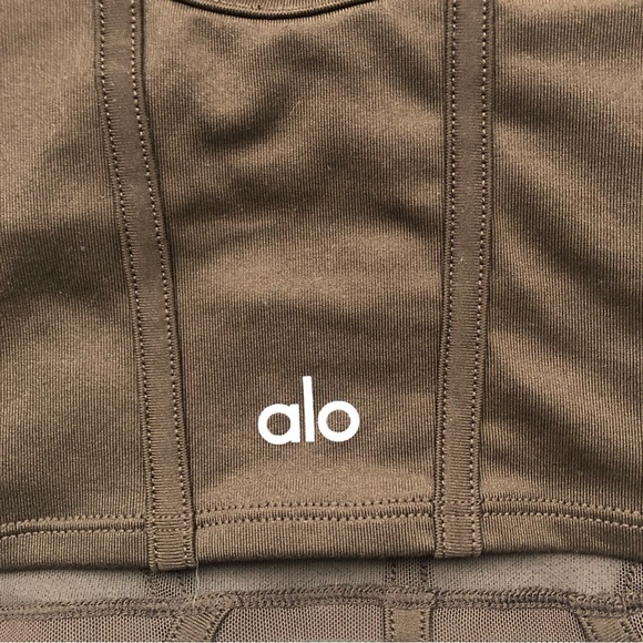 Alo Yoga Airbrush Mesh Corset Tank Expresso M - Picture 5 of 8